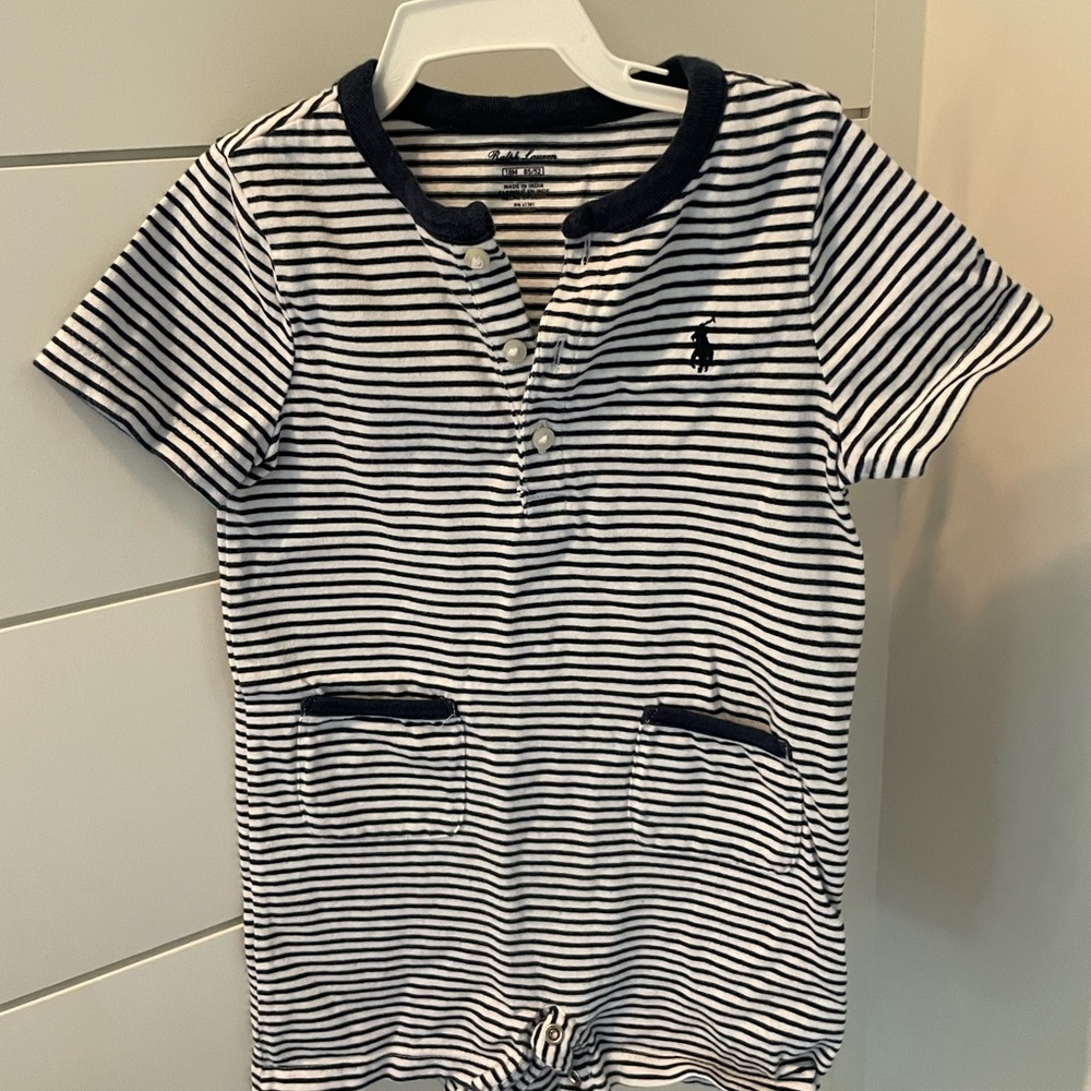 Striped Short Sleeve Ralph Lauren Toddler one piece